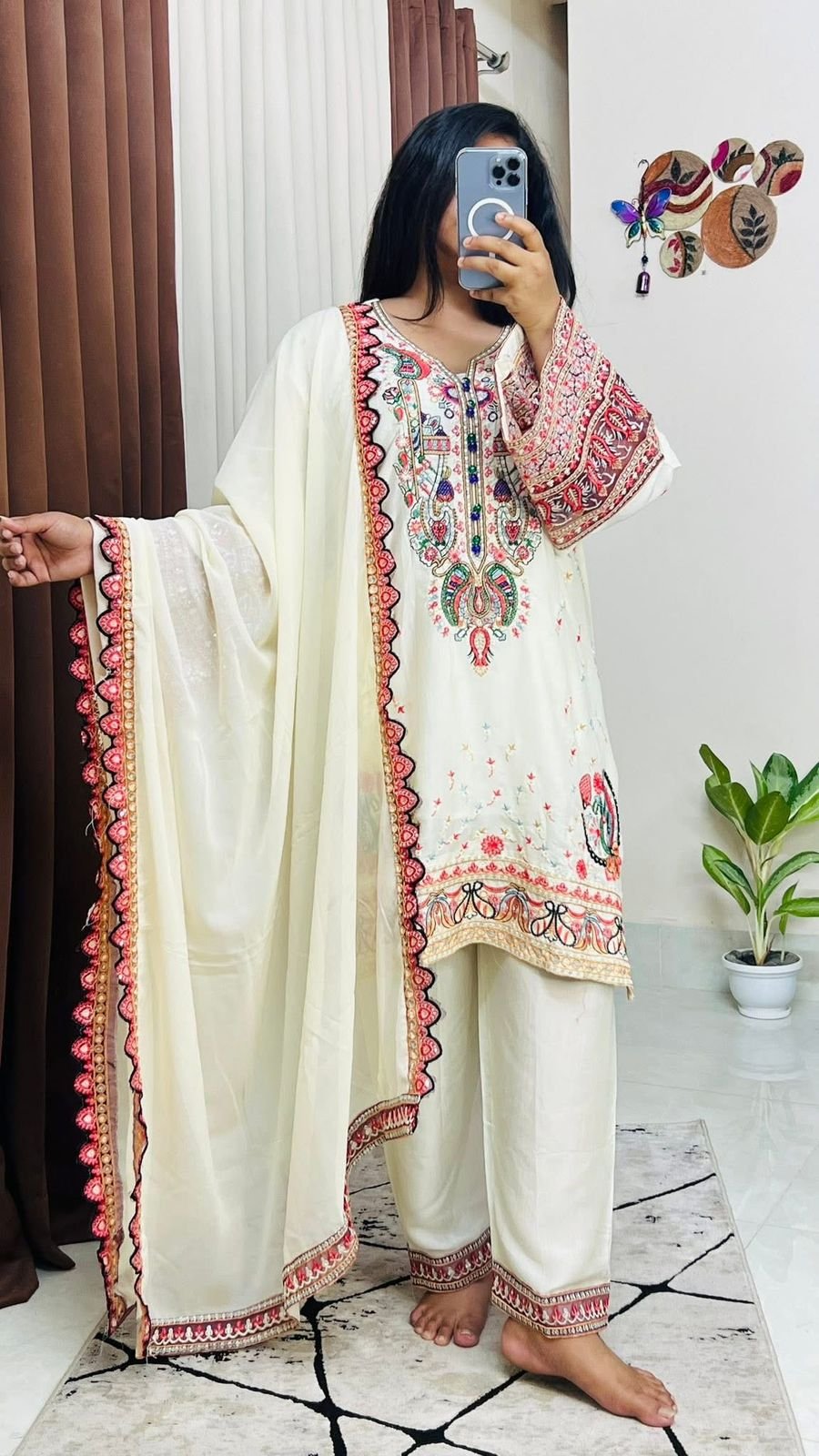 Pakistani Inspired Sequence Work 3 Piece Dress